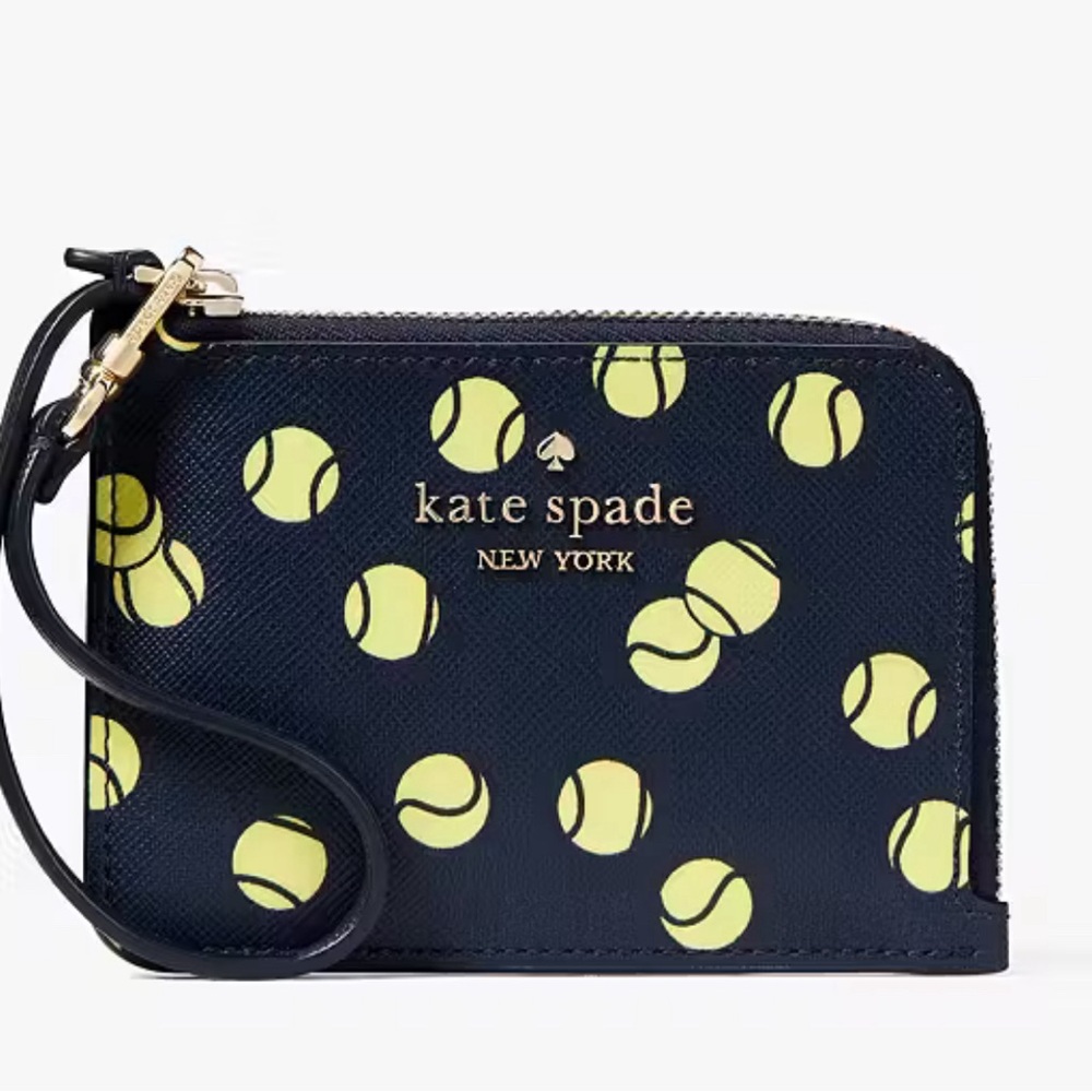 Kate Spade Tennis Printed Small Card Holder Wristlet